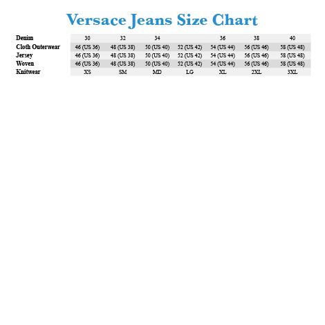 versace pants size chart